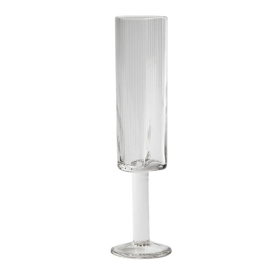 Reeded Glass Champagne Flute