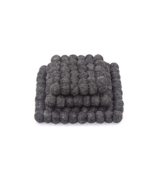 Sheeps Wool Trivet 3 Set - Charcoal
