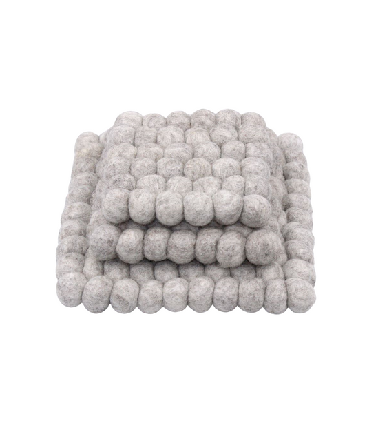 Sheeps Wool Trivet 3 Set - Grey