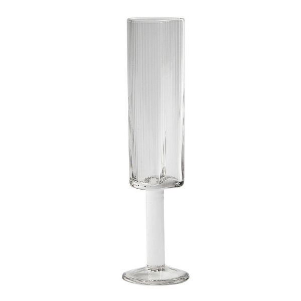 Reeded Glass Champagne Flute – chandeliersandtulips