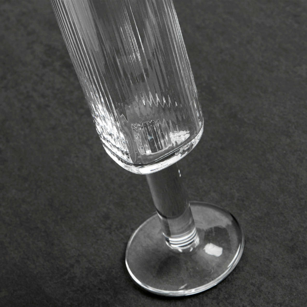 Reeded Glass Champagne Flute